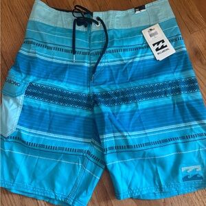 Billabong Cyan Patterned Swim Shorts NEW WITH TAGS